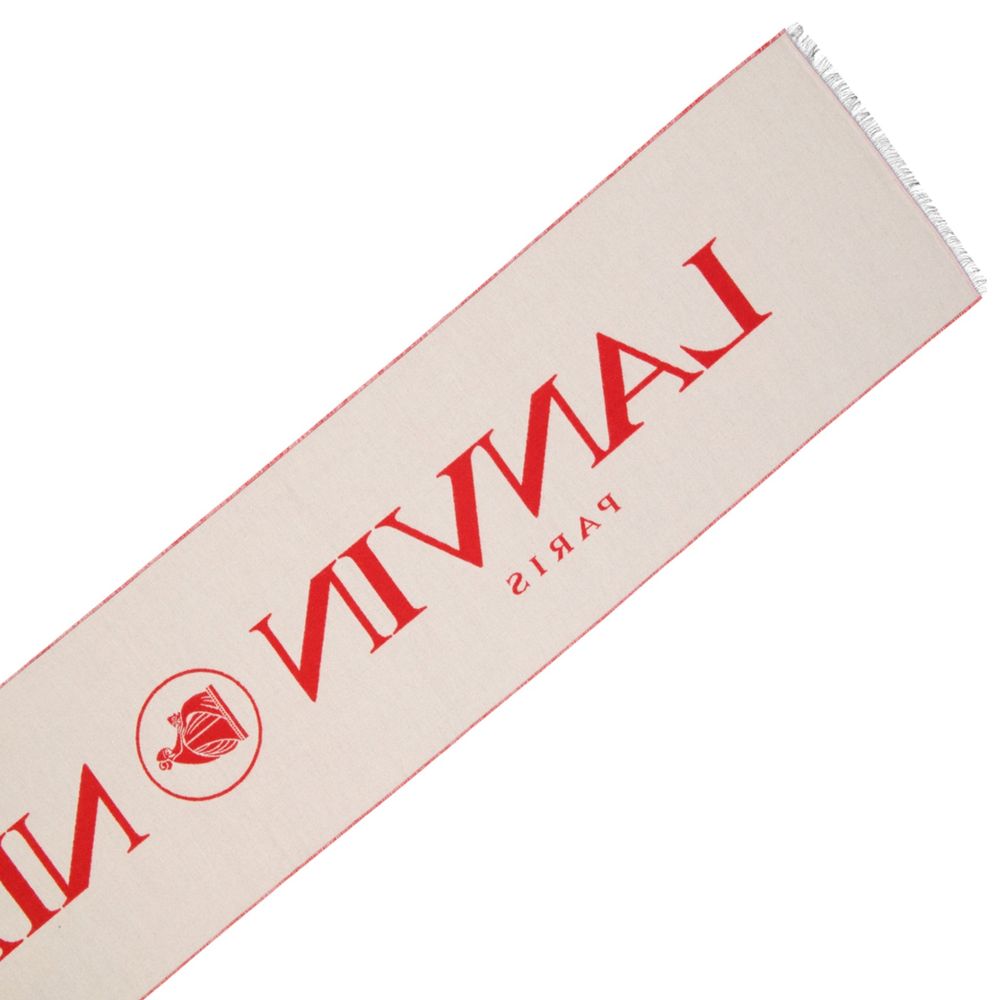 Lanvin Red & White Silk Scarf
