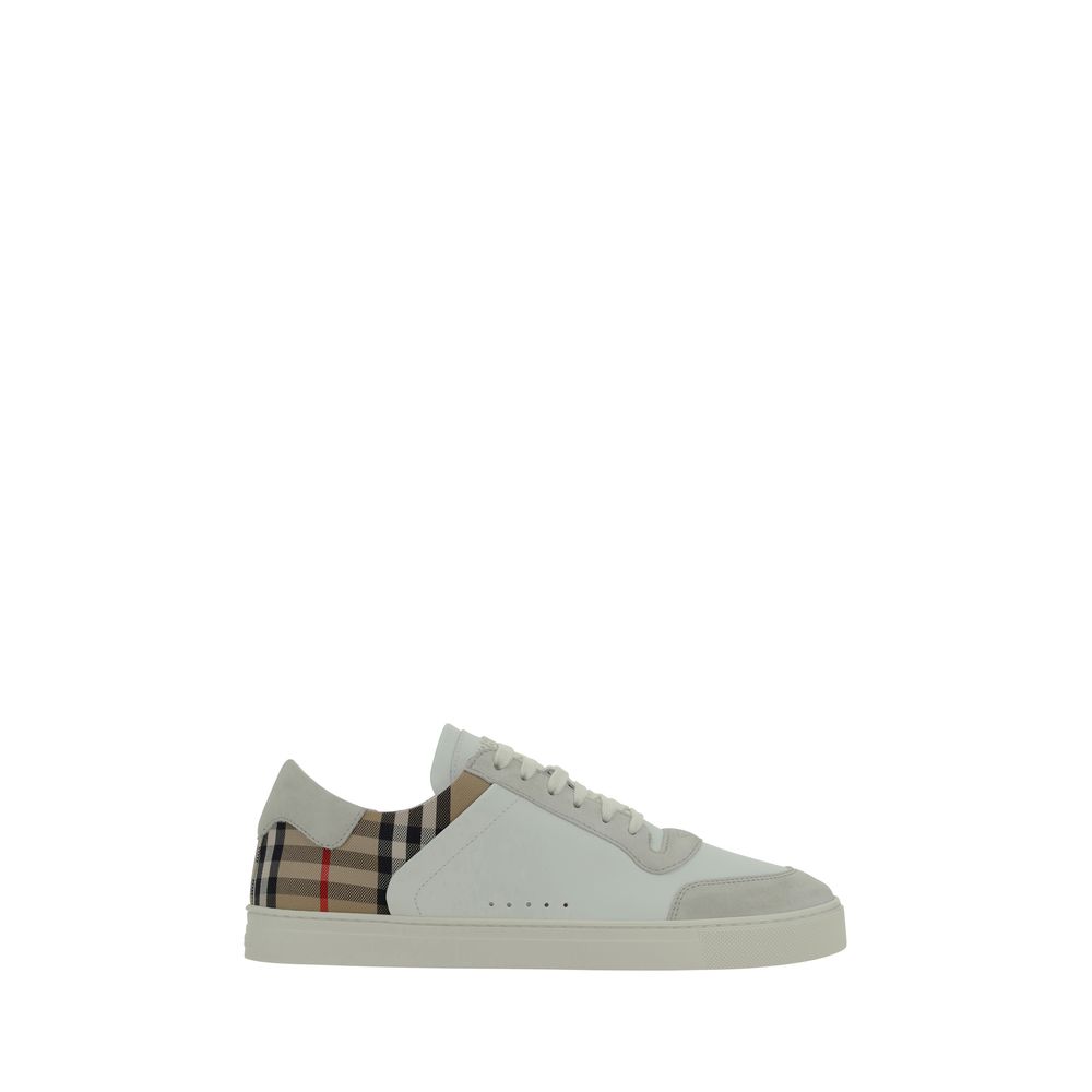 Burberry Checkered Leather Low Top Sneakers