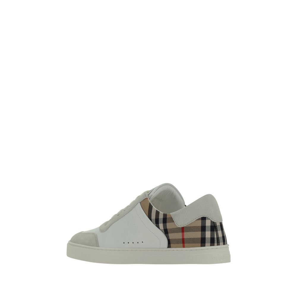 Burberry Checkered Leather Low Top Sneakers