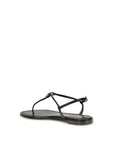Giuseppe Zanotti Pia Mizuki Leather Flat Sandals - Black