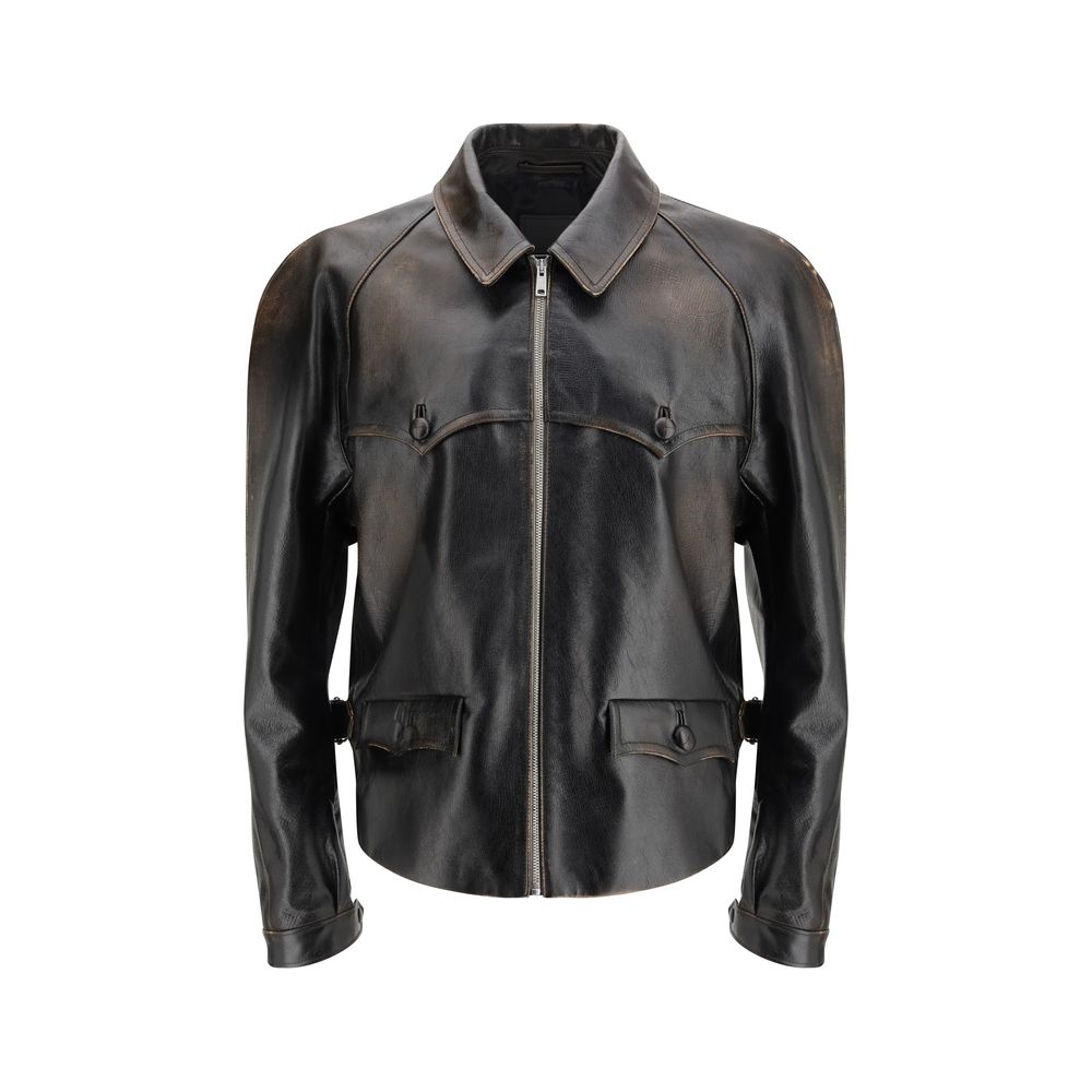 Prada Vintage Black Leather Jacket