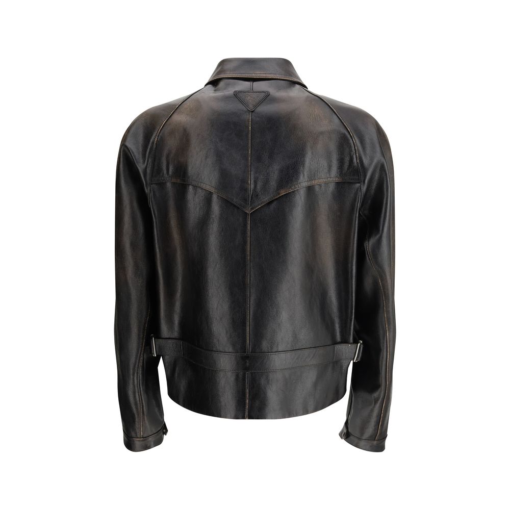 Prada Vintage Black Leather Jacket