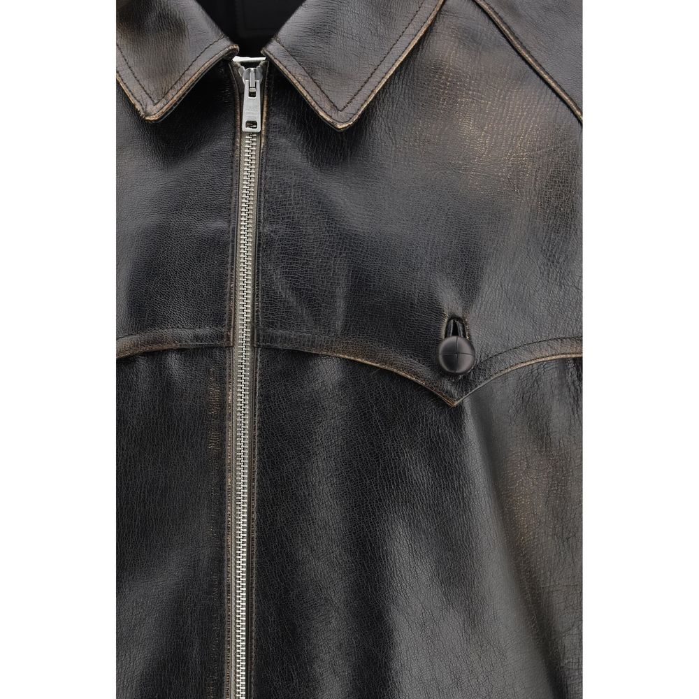 Prada Vintage Black Leather Jacket
