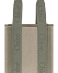 Chloé Woody Linen Shoulder Tote Bag