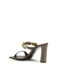 Giuseppe Embellished Block Heel Mule Sandals - Brown
