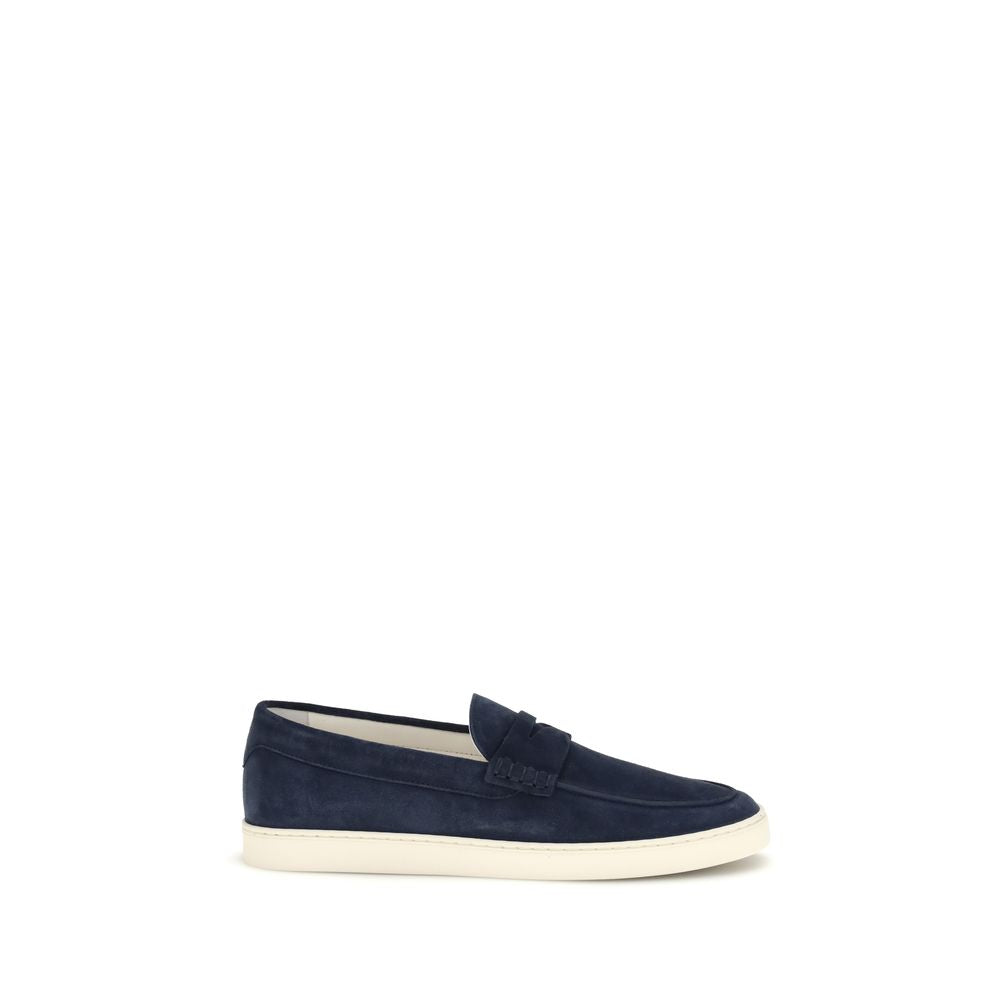 Brunello Cucinelli Deep Blue Casual Suede Leather Loafers