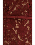 Self-Portrait Guipure Lace Sleeveless Midi Cocktail Dress - Burgundy