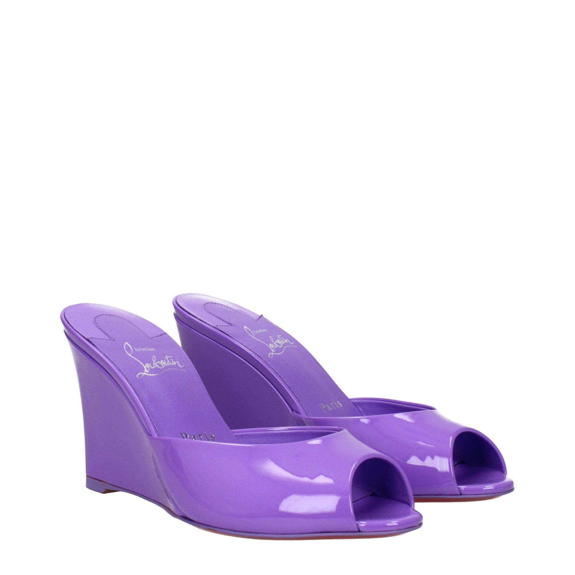 Christian Louboutin Me Dolly Zeppa Wedge Mule Sandals - Violet