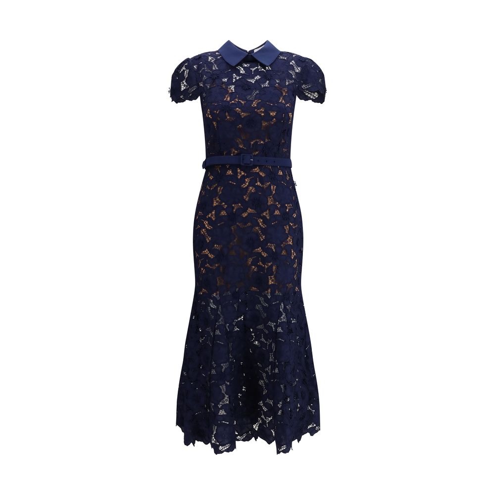 Self-Portrait Guipure Lace Midi Cocktail Dress