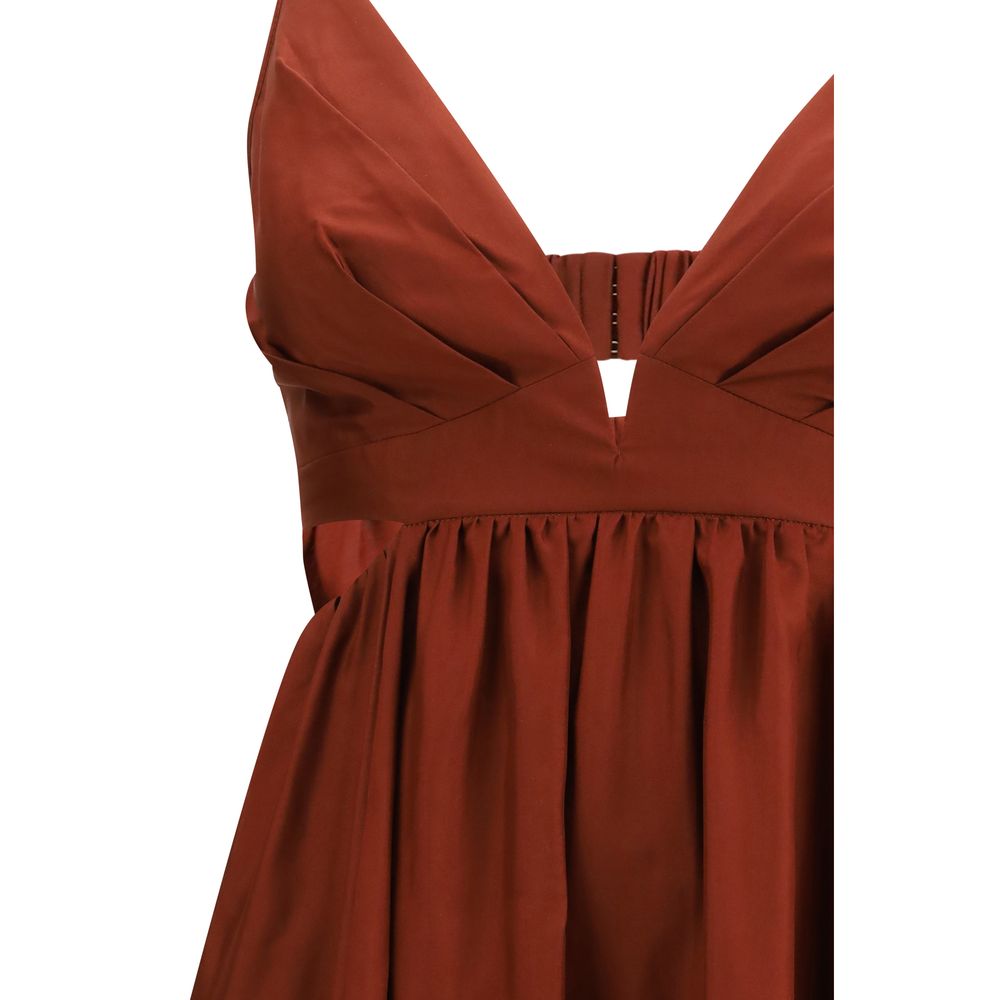 Zimmermann Wanderlust Bordeaux Silk Maxi-Long Dress