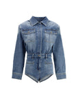 Self-Portrait Vintage Denim Mini Playsuit 