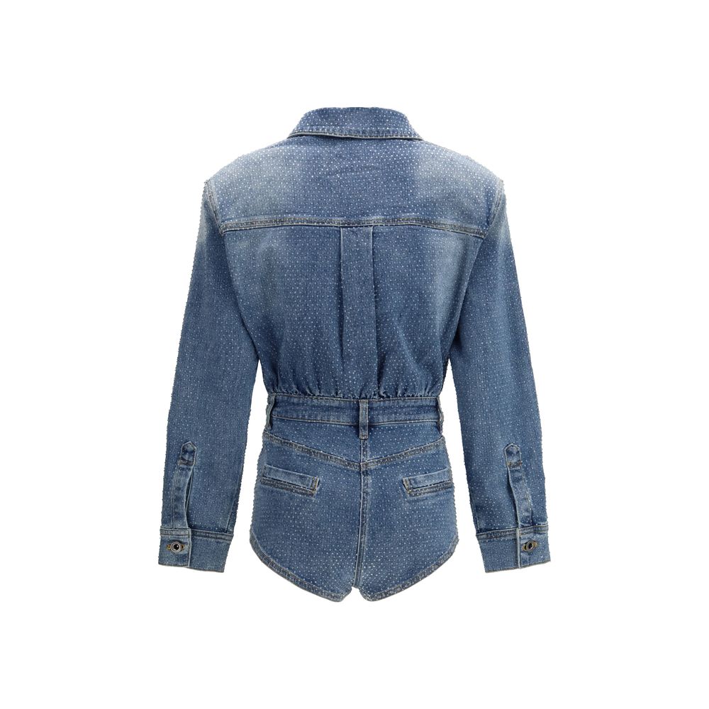 Self-Portrait Vintage Denim Mini Playsuit 