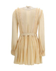 Self-Portrait Pleated Georgette Mini Dress