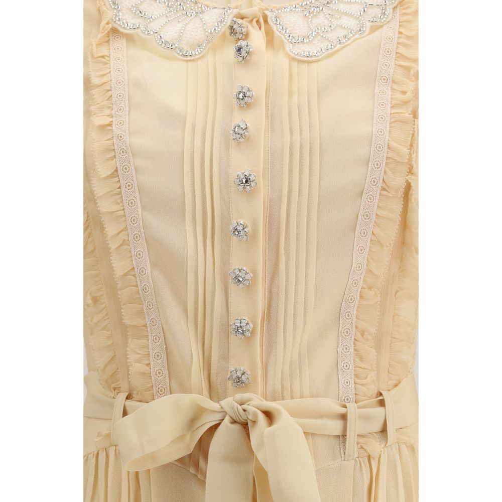 Self-Portrait Pleated Georgette Mini Dress