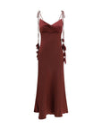 Self-Portrait Satin Midi Dress - Burgundy