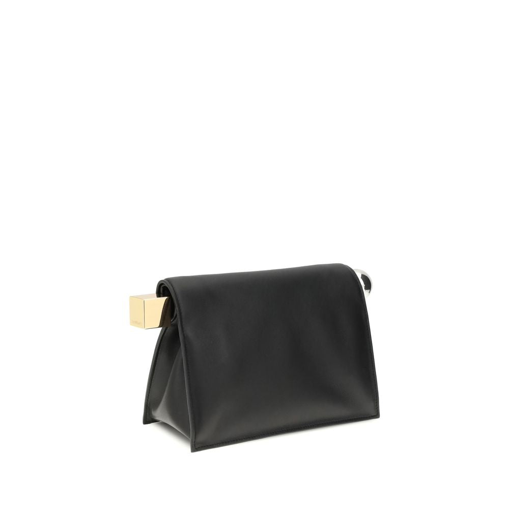 Jacquemus Rond Carré Black Leather Clutch Bag