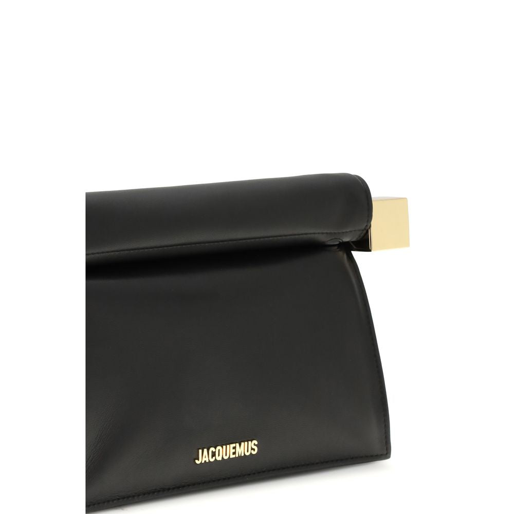 Jacquemus Rond Carré Black Leather Clutch Bag