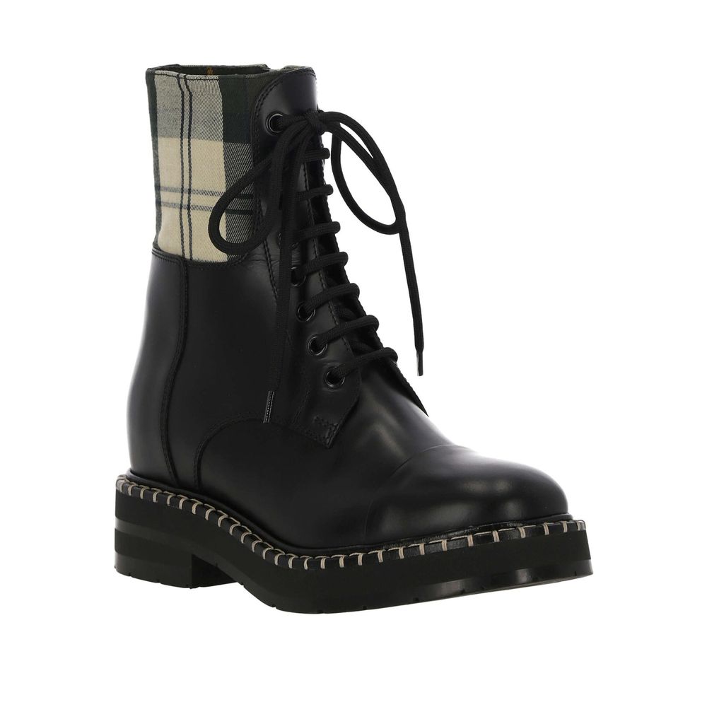 See By Chloé Checkered Lace-Up Ankle Boots