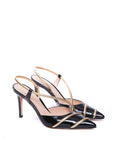 Gianvito Rossi Leather Slingback Heels - Black