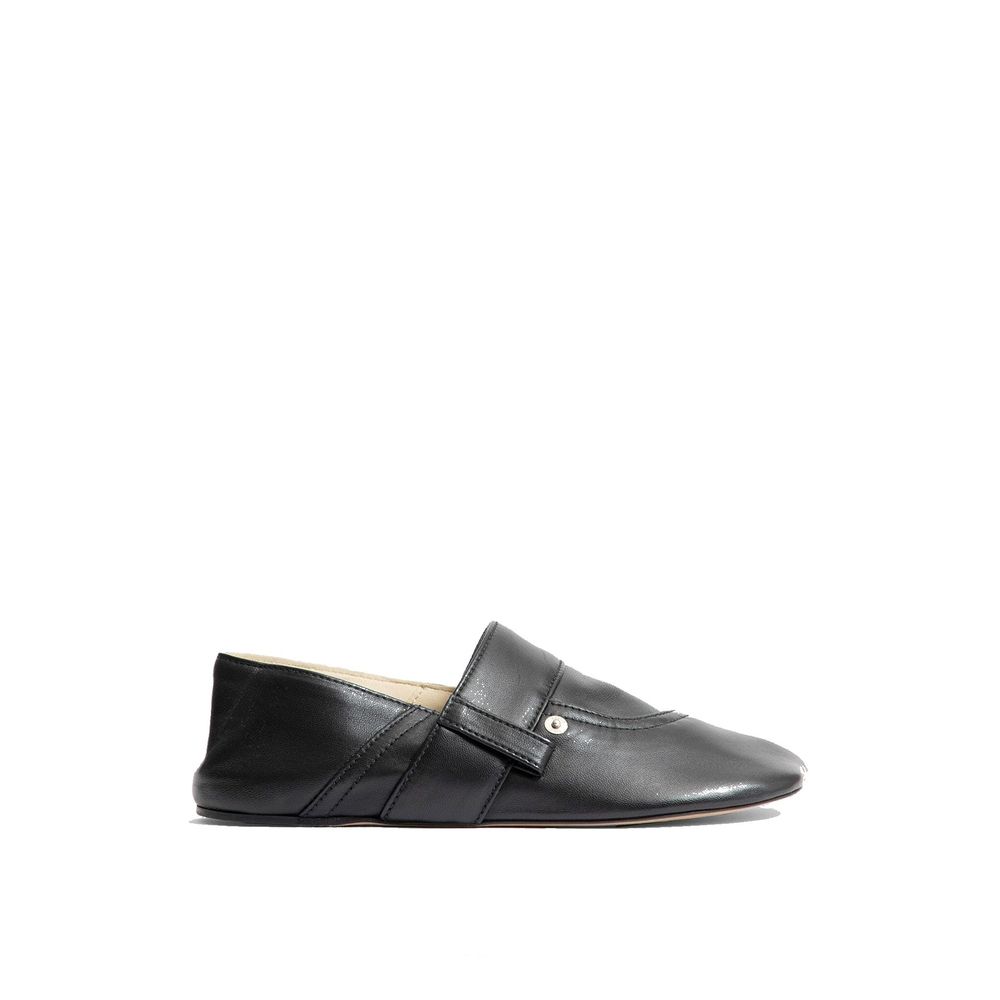 Loewe Leather Slip-On Sneakers - Black