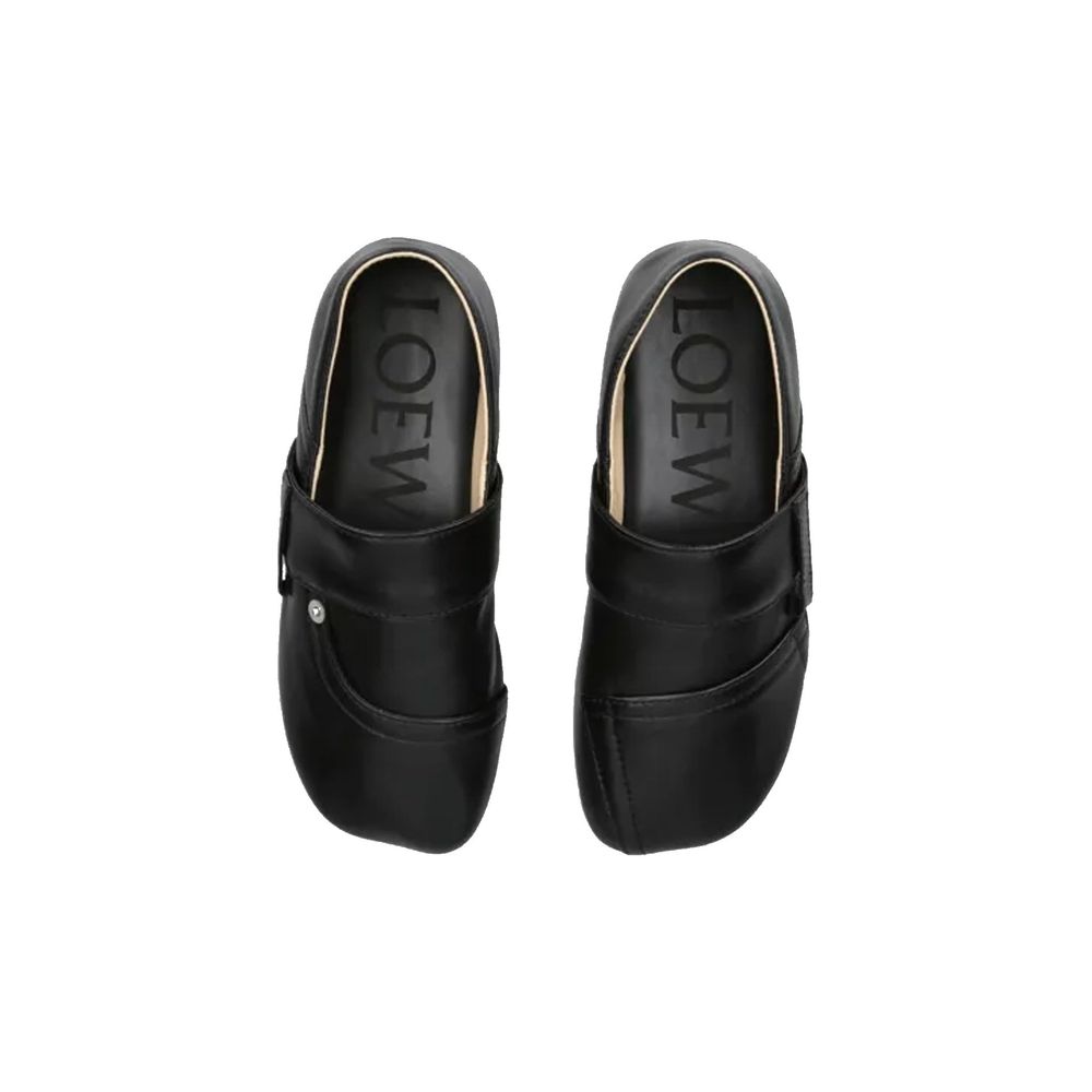 Loewe Leather Slip-On Sneakers - Black
