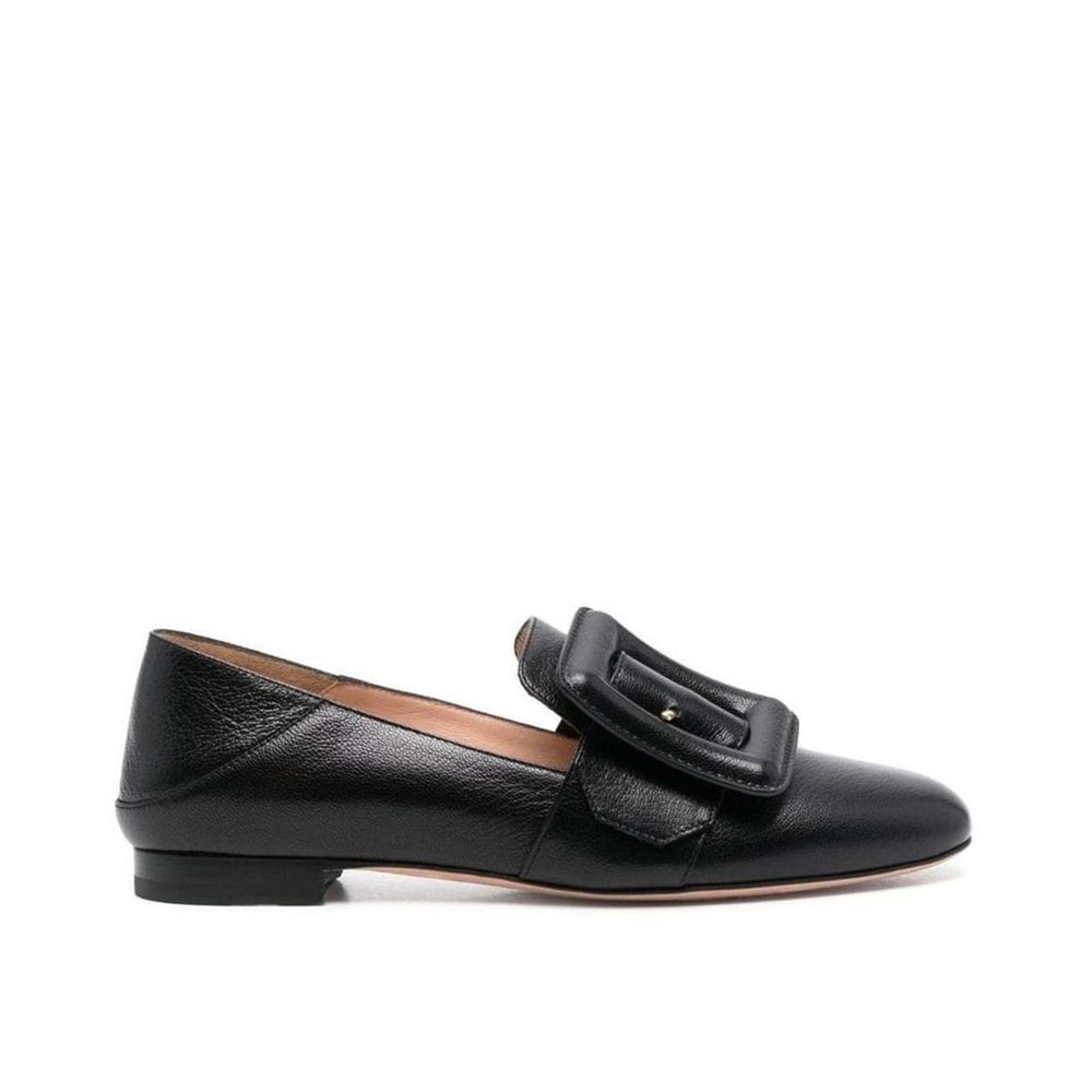 Bally Buckle Embellished Leather Loafers - Black