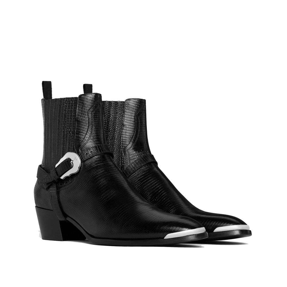 Celine Leather Heeled Chelsea Boots - Black