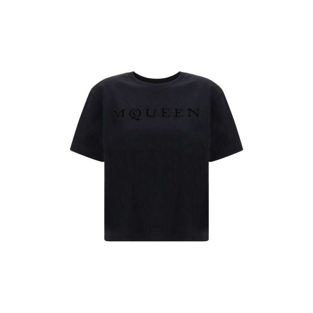 Alexander McQueen Logo Black Cotton T-Shirt