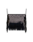 Self-Portrait Feather-Like Sequin Crop Top - Black