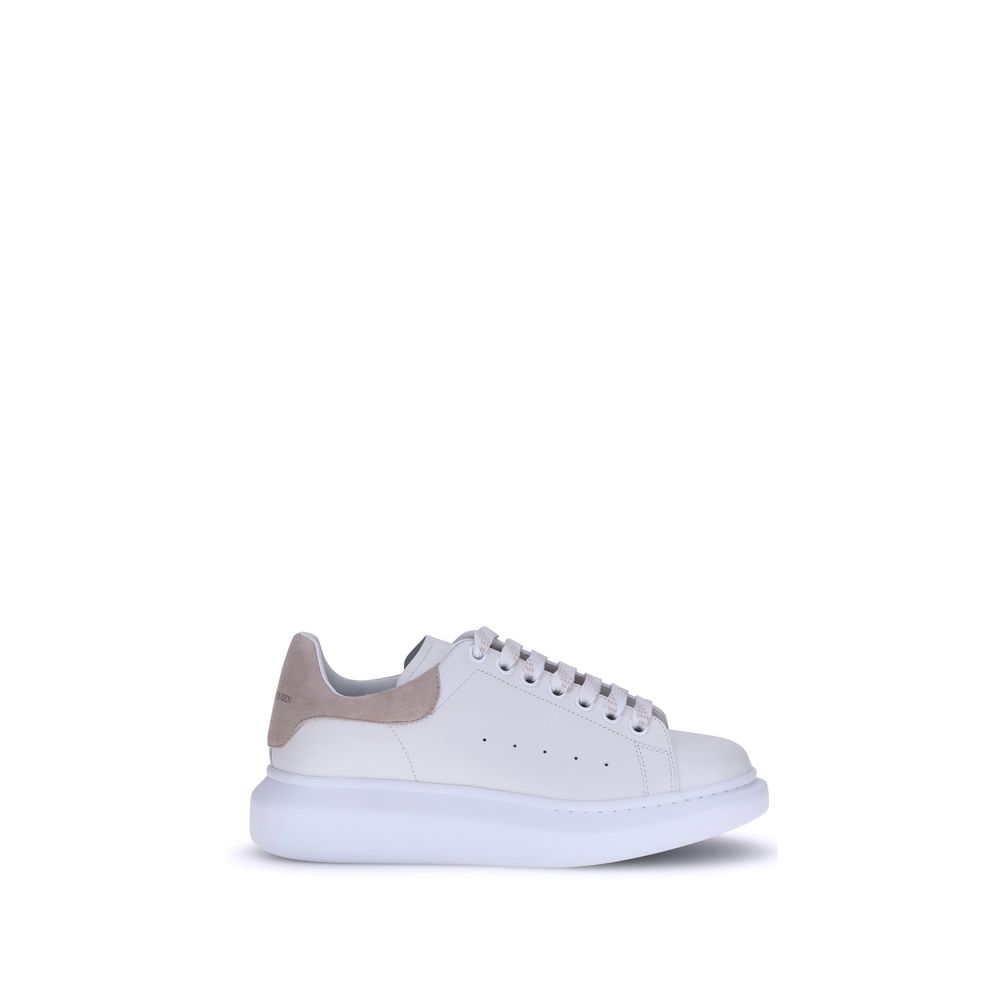 Alexander McQueen Beige & White Leather Platform Sneakers