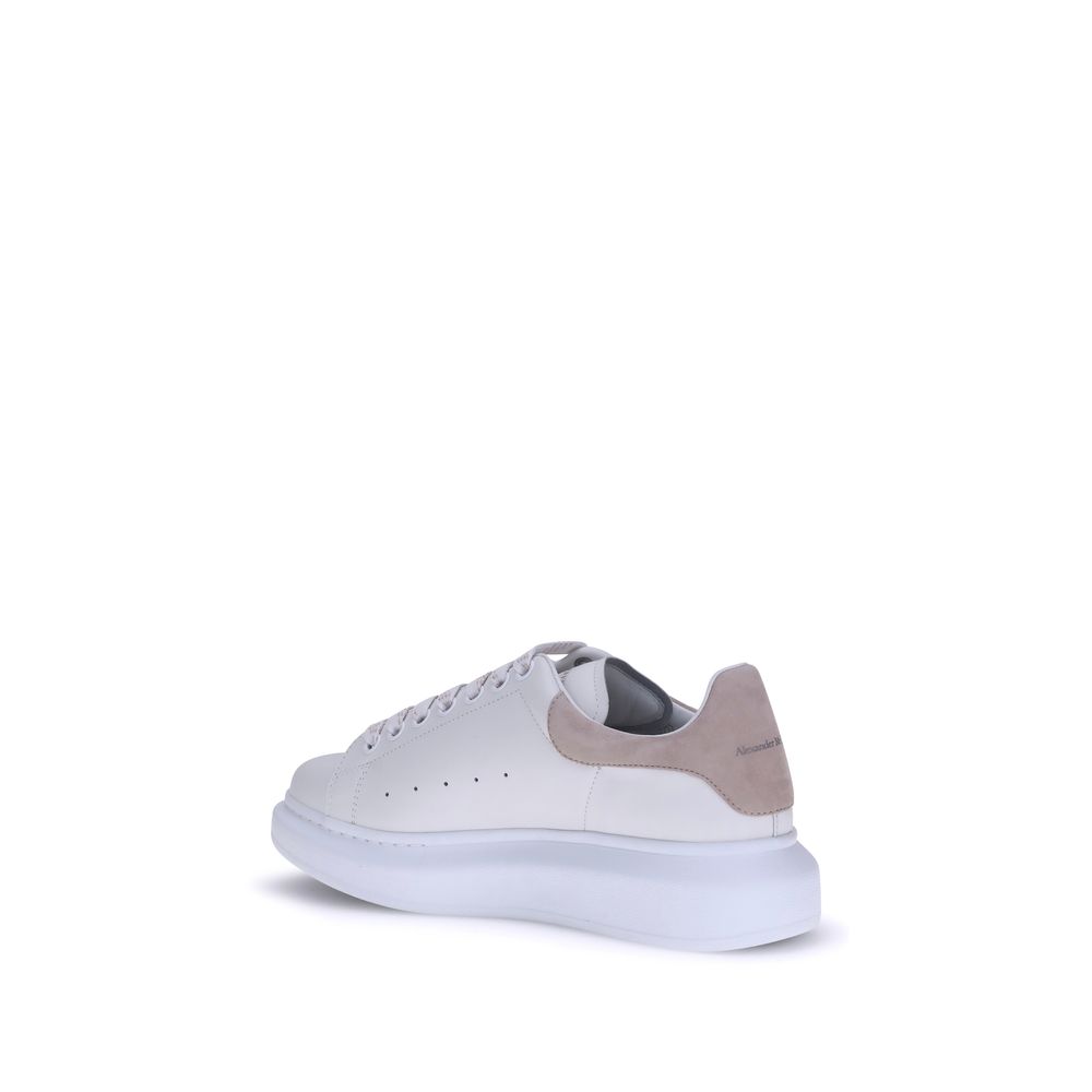 Alexander McQueen Beige & White Leather Platform Sneakers