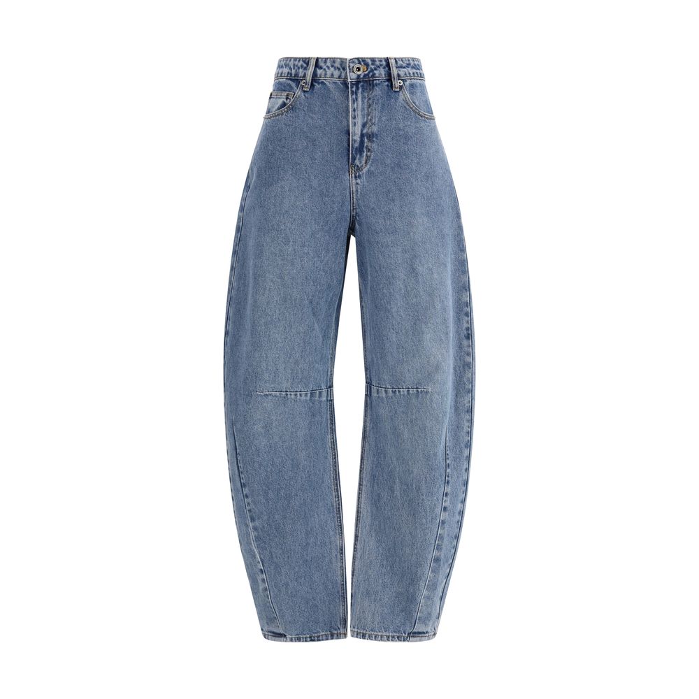 Self-Portrait Barrel Leg Fit Relaxed Fit Jeans