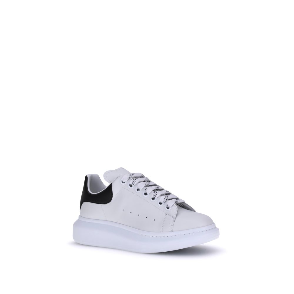 Alexander McQueen Black & White Leather Platform Sneakers