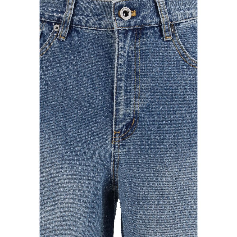 Self-Portrait Vintage Rhinestone Embellished Straight-Leg Jeans