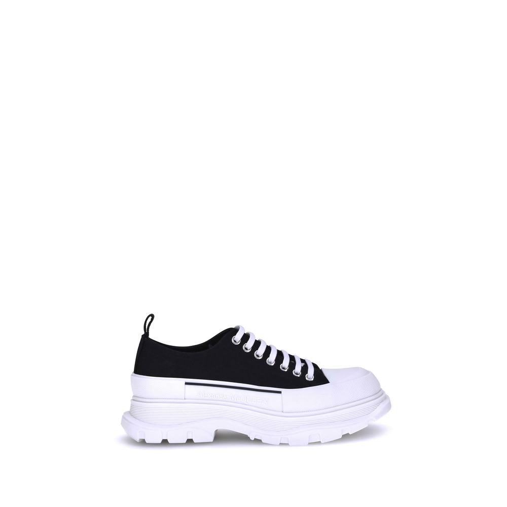 Alexander McQueen Black & White Tread Slick Sneakers