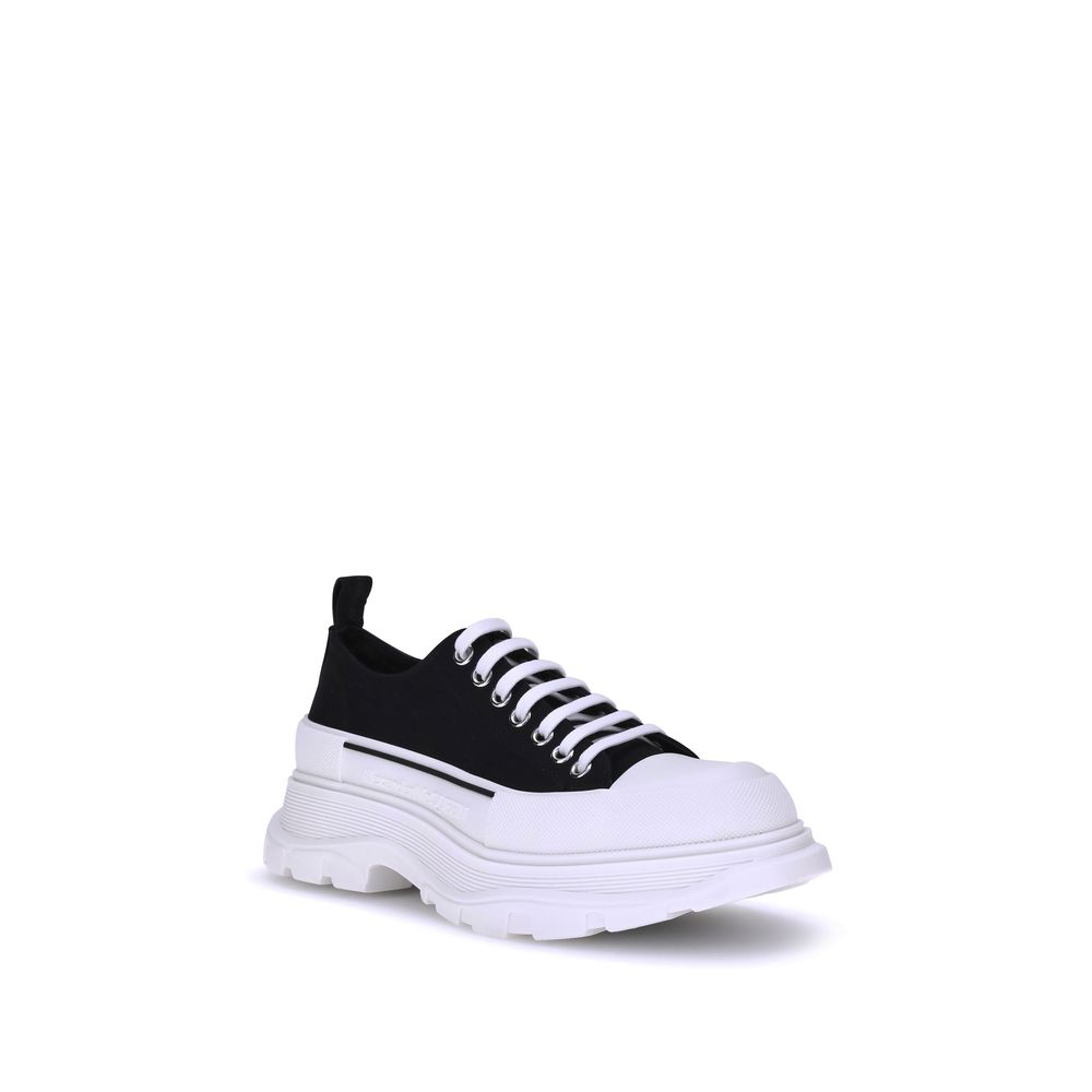 Alexander McQueen Black & White Tread Slick Sneakers