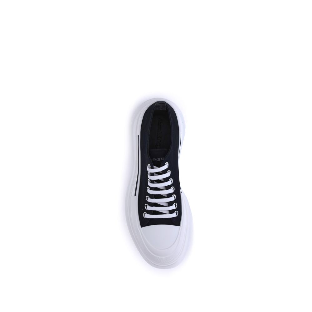 Alexander McQueen Black & White Tread Slick Sneakers