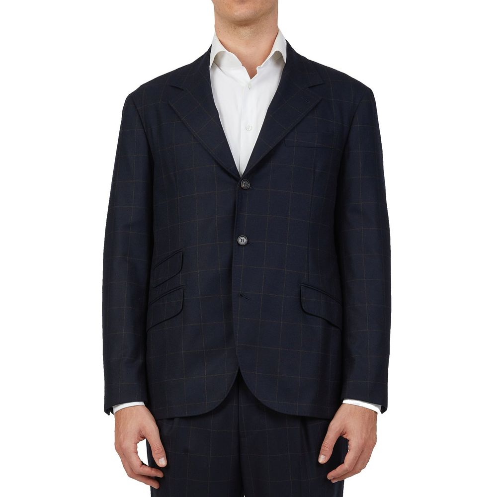 Brunello Cucinelli Checkered Wool Two-Piece Suit - Blue