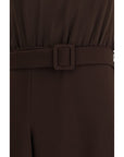 P.A.R.O.S.H. Cady Chiffon Midi Dress - Brown