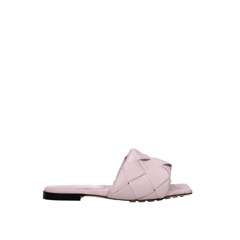 Bottega Veneta Pastel Lilac Leather Flat Sandals