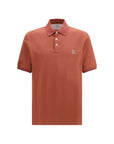 Brunello Cucinelli Burnt Orange Cotton Polo Shirt