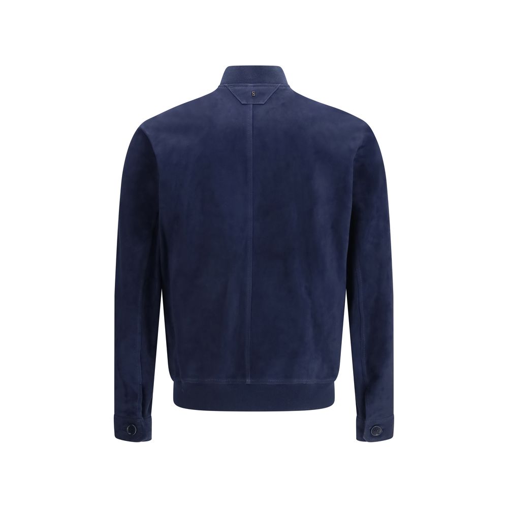 Salvatore Santoro Suede Leather Jacket - Blue 