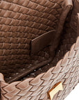 Bottega Veneta Woven Brown  Leather Shoulder Bag