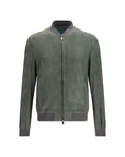 Salvatore Santoro Gray/Grey Leather Bomber Jacket