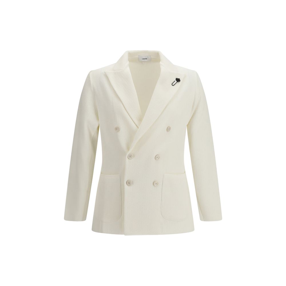 Lardini Off-White Cotton-Rich Blazer
