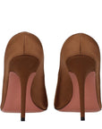 Amina Muaddi Anok Peep Toe Heeled Mule Sandals - Brown