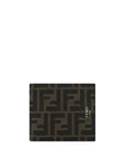 Fendi FF Leather Slim Bifold Wallet - Brown