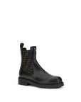 Fendi FF Leather Chelsea Ankle Boots - Black