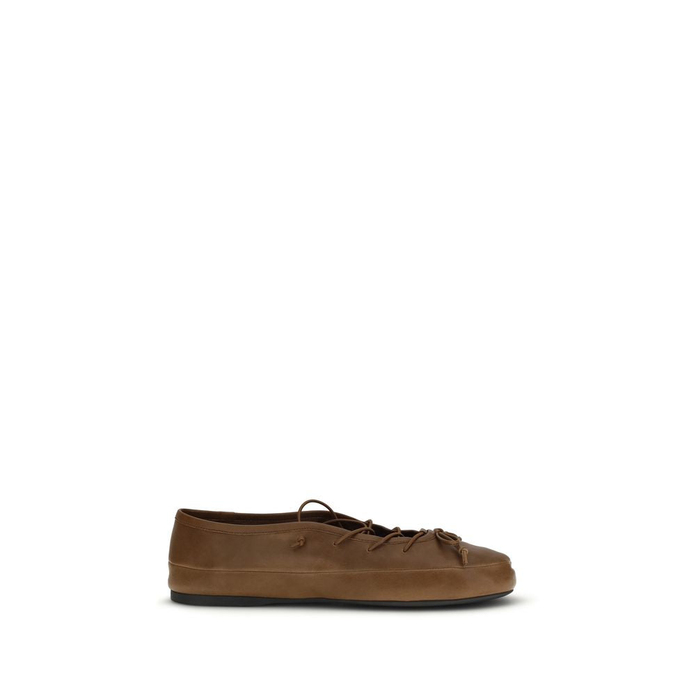Miu Miu Brown Leather Ballet Flats