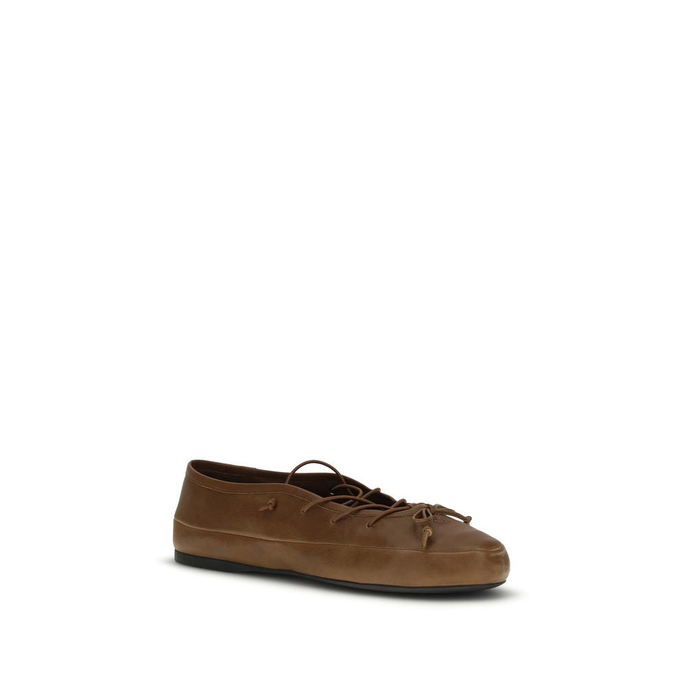 Miu Miu Brown Leather Ballet Flats